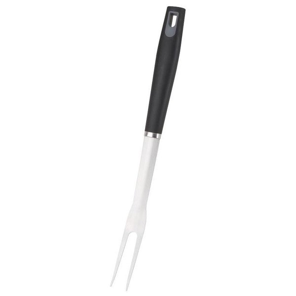 Omaha BBQ Fork, 15 mm Gauge, Stainless Steel Blade, Stainless Steel, Plastic Handle, Straight Handle BBQ-22779-02